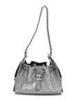 Metallic Caviar Quilted Mini CHNL 25 Handbag Anthracite