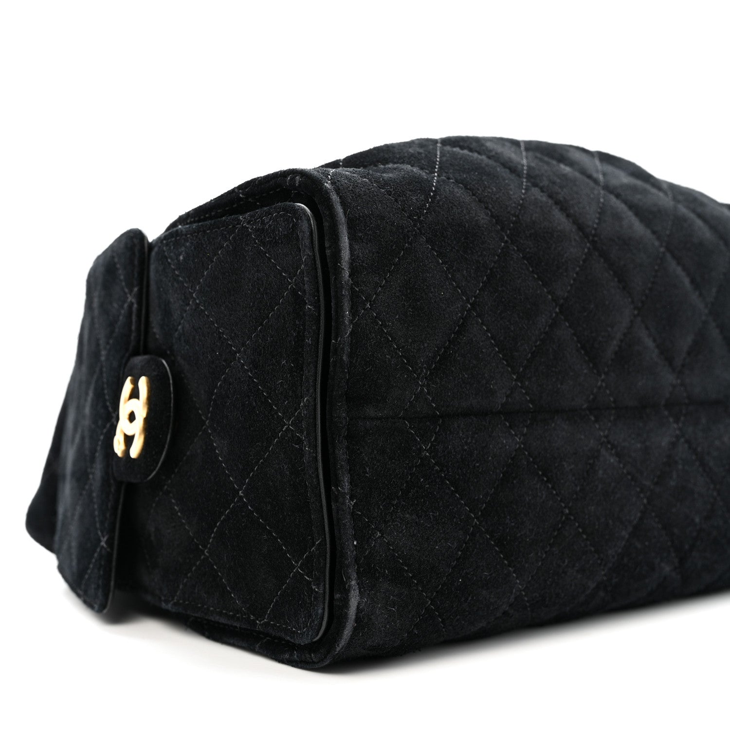 Suede Quilted Small CHNL 25 Handbag Black