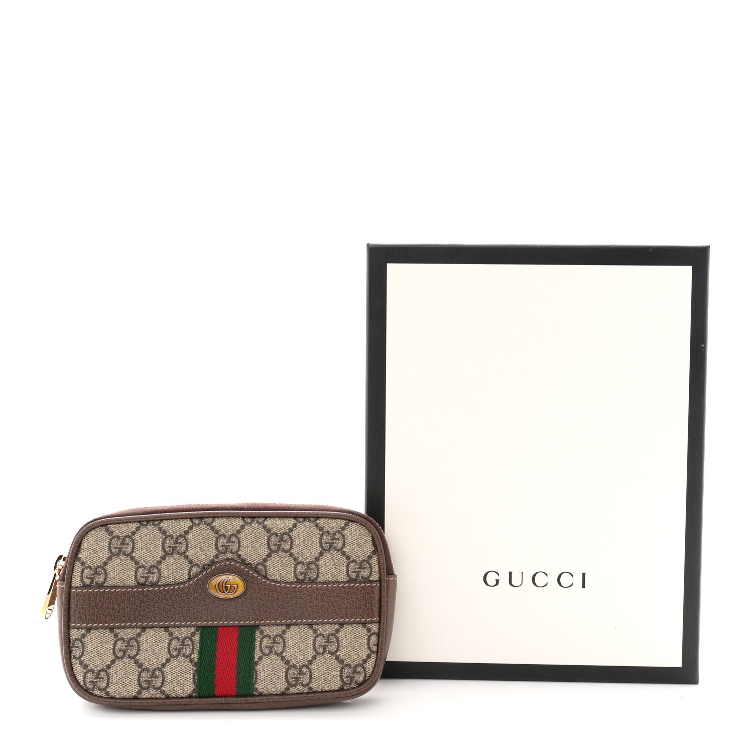 GG Supreme Monogram Ophidia Belted iPhone Case 95 38 Dark Brown