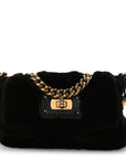 Faux Fur Clutch Black