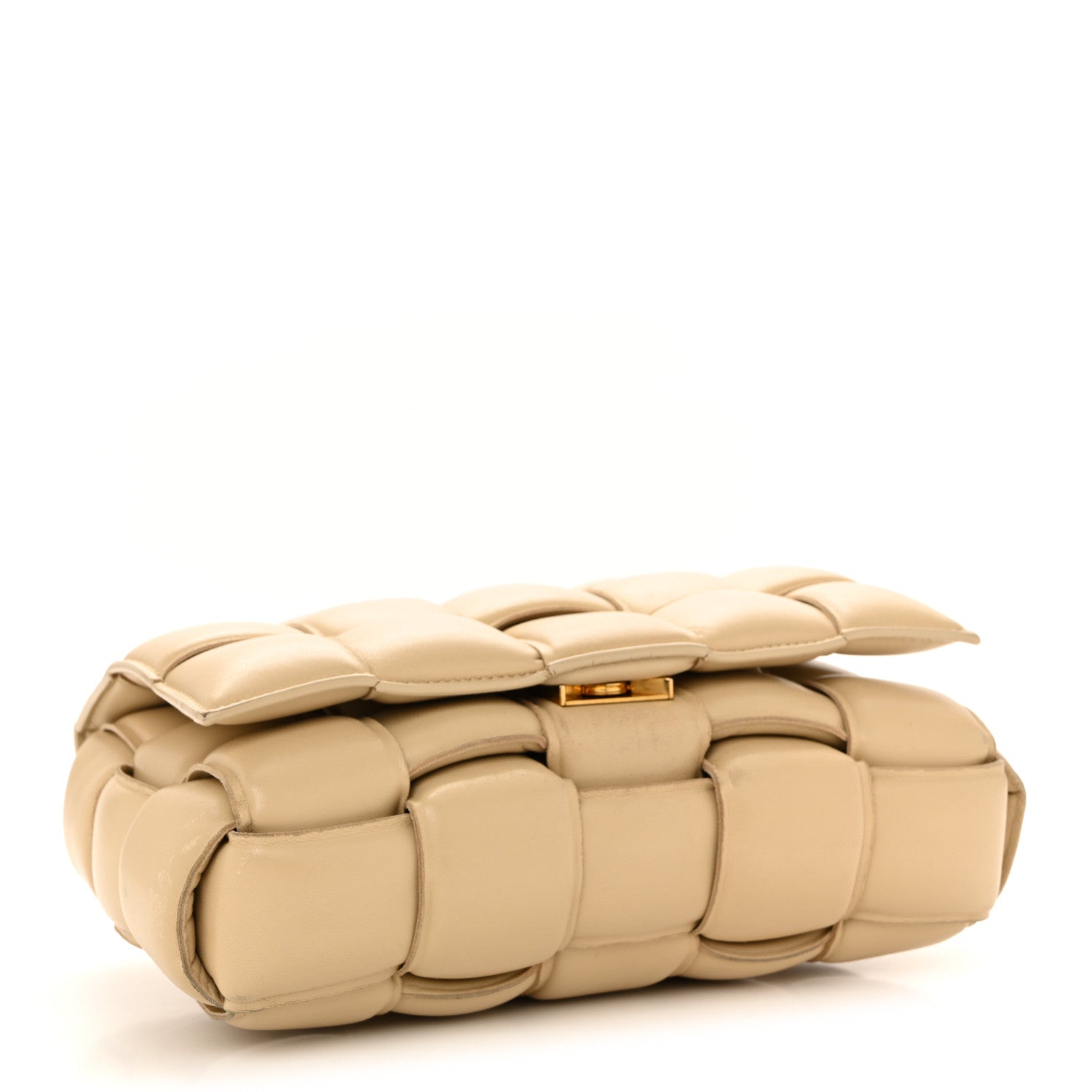 Nappa Maxi Intreccio Padded Cassette Crossbody Bag Porridge