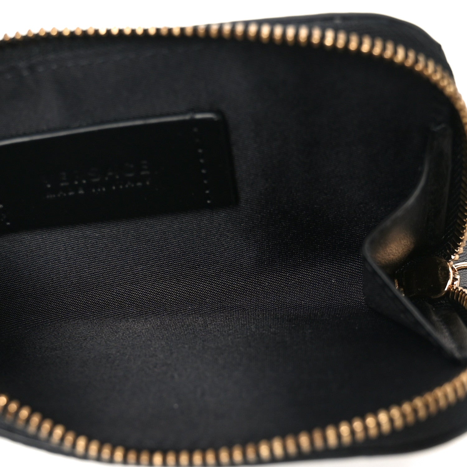 Nappa La Medusa Studded Zip Pouch Card Holder Black