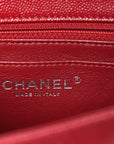Caviar Quilted Mini Square Flap Red