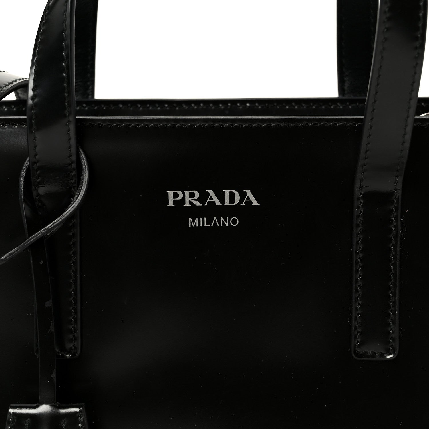 Spazzolato Mini Re-Edition 1995 Double Handle Handbag Black