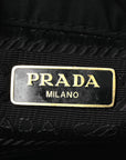 Nylon Vela Saffiano Mini Bucket Crossbody Bag Black