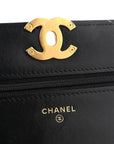 Lambskin Quilted CHNL 19 Wallet On Chain WOC Black