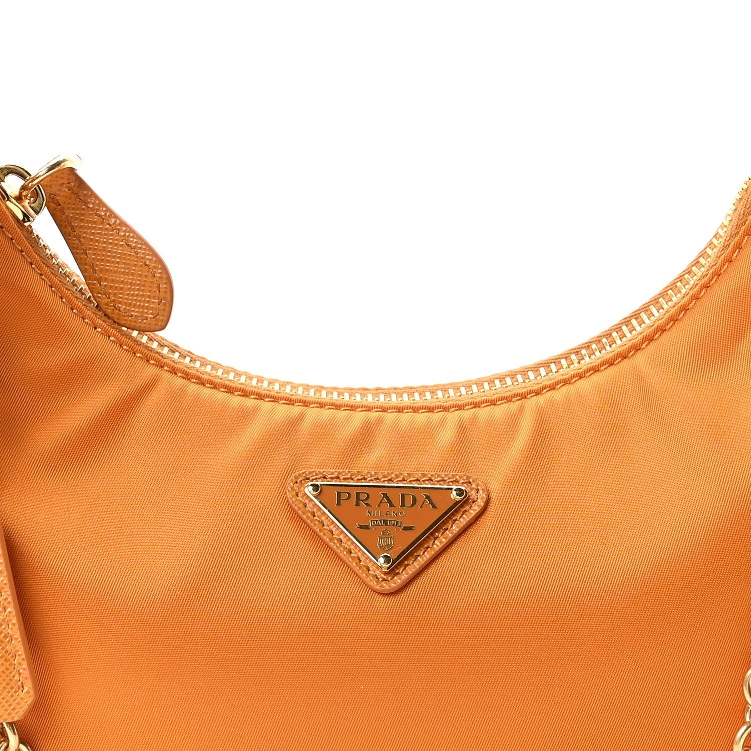 Re-Nylon Saffiano Re-Edition 2005 Shoulder Bag Amber