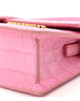 Calfskin Crocodile Embossed Le Bambino Long Pink