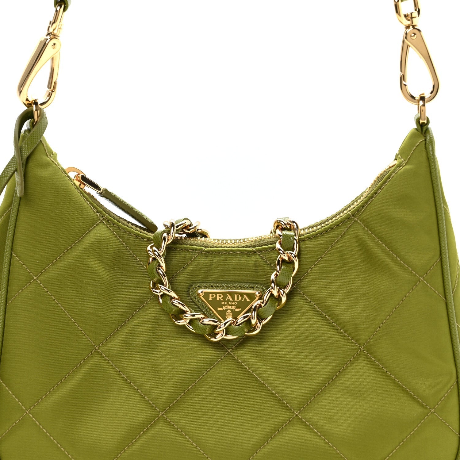 Re-Nylon Saffiano Stitched Mini Re-Edition 1995 Chaine Shoulder Bag Edera