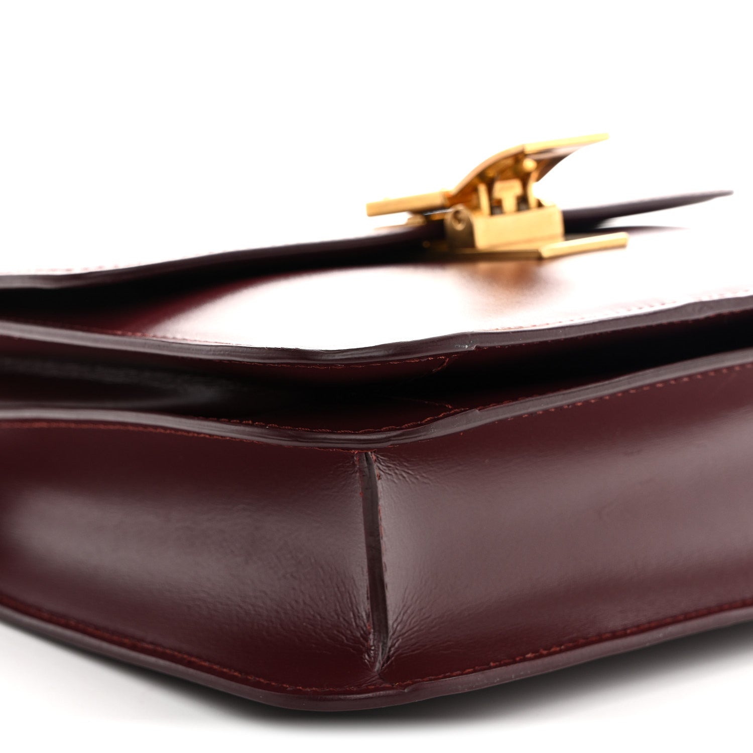 Box Calfskin Teen Classic Box Flap Bag Burgundy