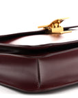 Box Calfskin Teen Classic Box Flap Bag Burgundy