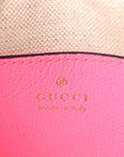 GG Supreme Monogram Textured Dollar Calfskin Web Ophidia Small Crossbody Bag Beige Ebony Fuchsia