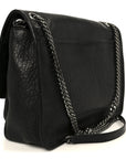 Grained Lambskin Monogram Large Niki Chain Satchel Black