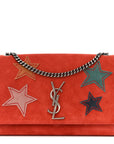Suede Star Medium Classic Monogram Kate Satchel Berry Red