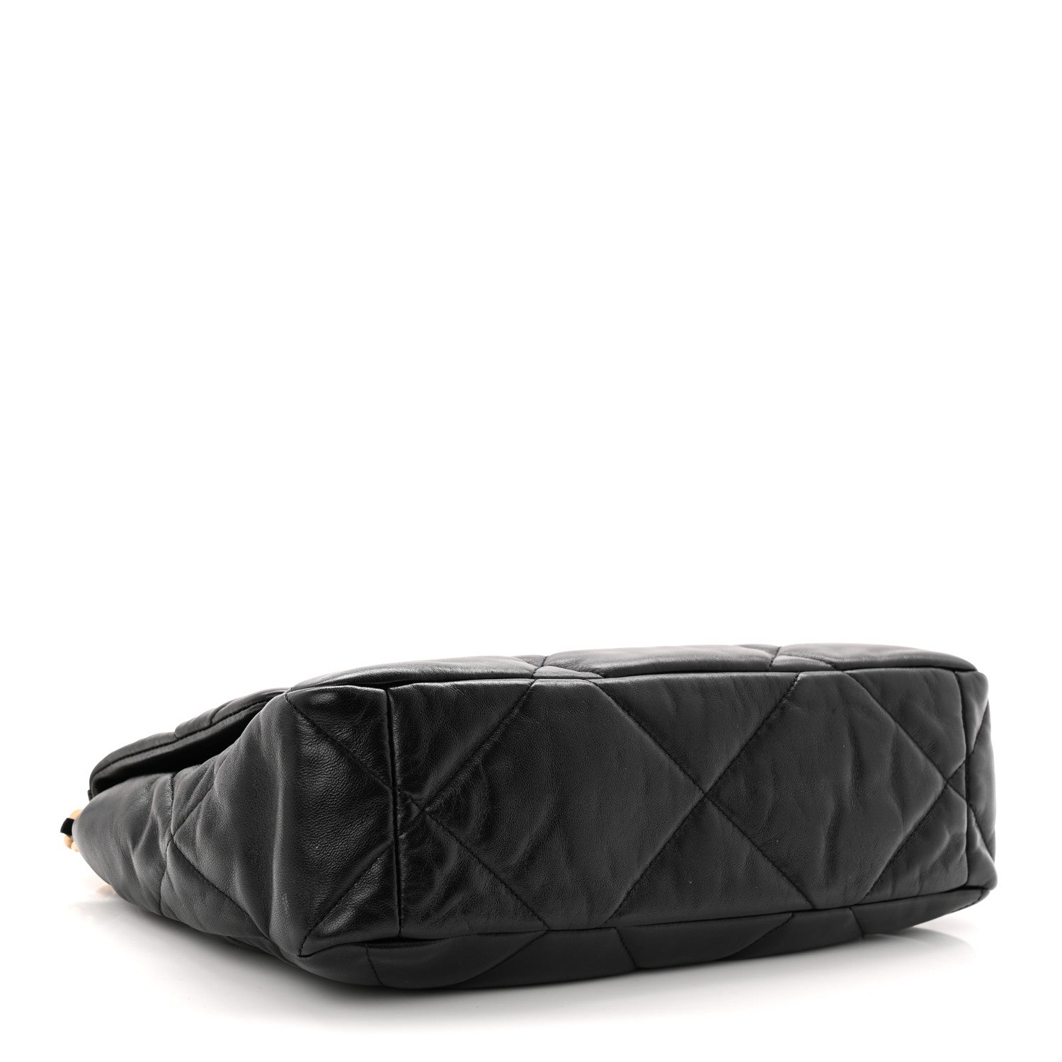 Goatskin Quilted Large CHNL 19 Flap Black