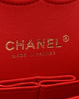 Iridescent Caviar Quilted Medium Double Flap Red