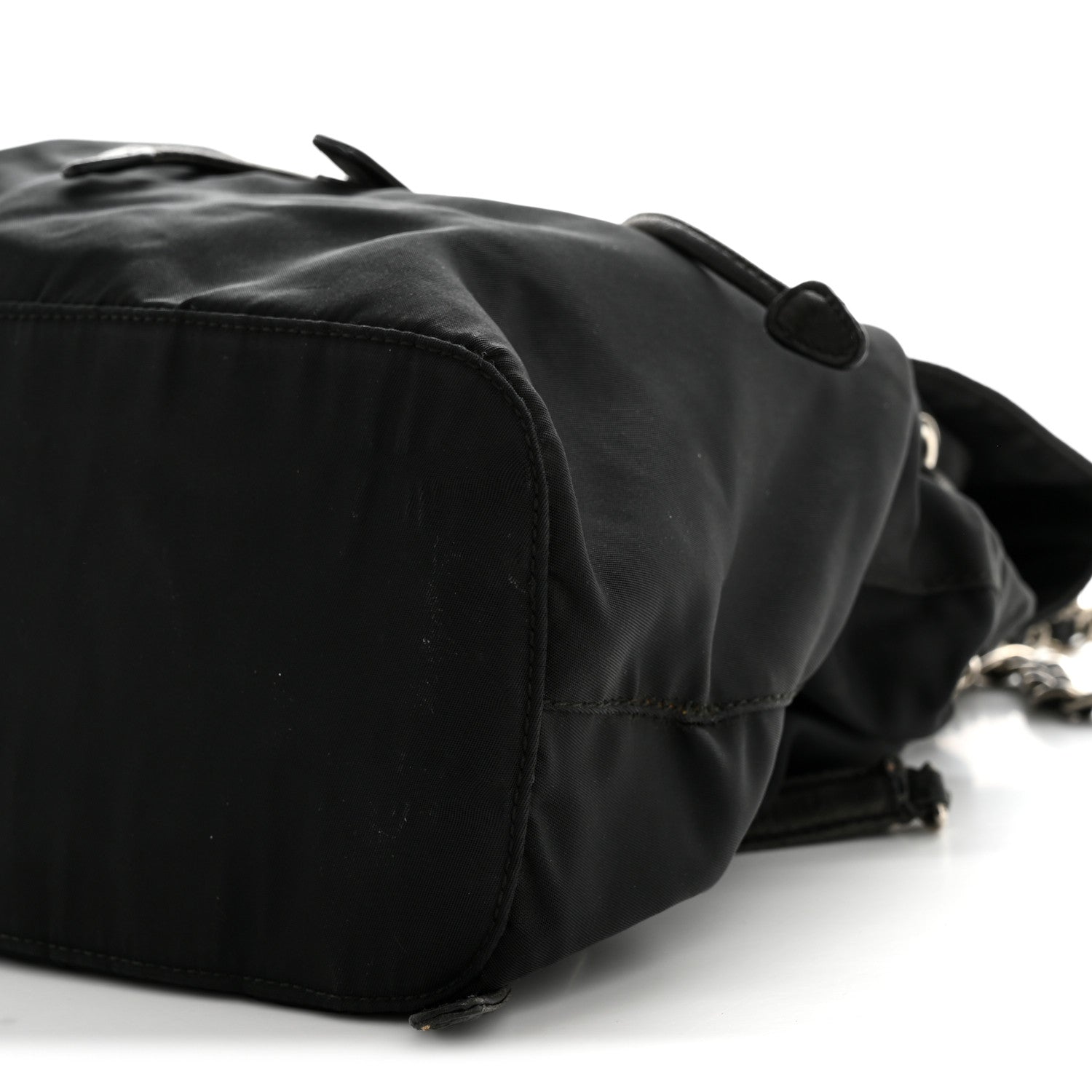 Tessuto Nylon Vela Chain Backpack Black