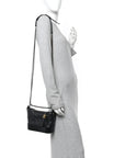 Aged Calfskin Quilted Small Gabrielle Hobo Black