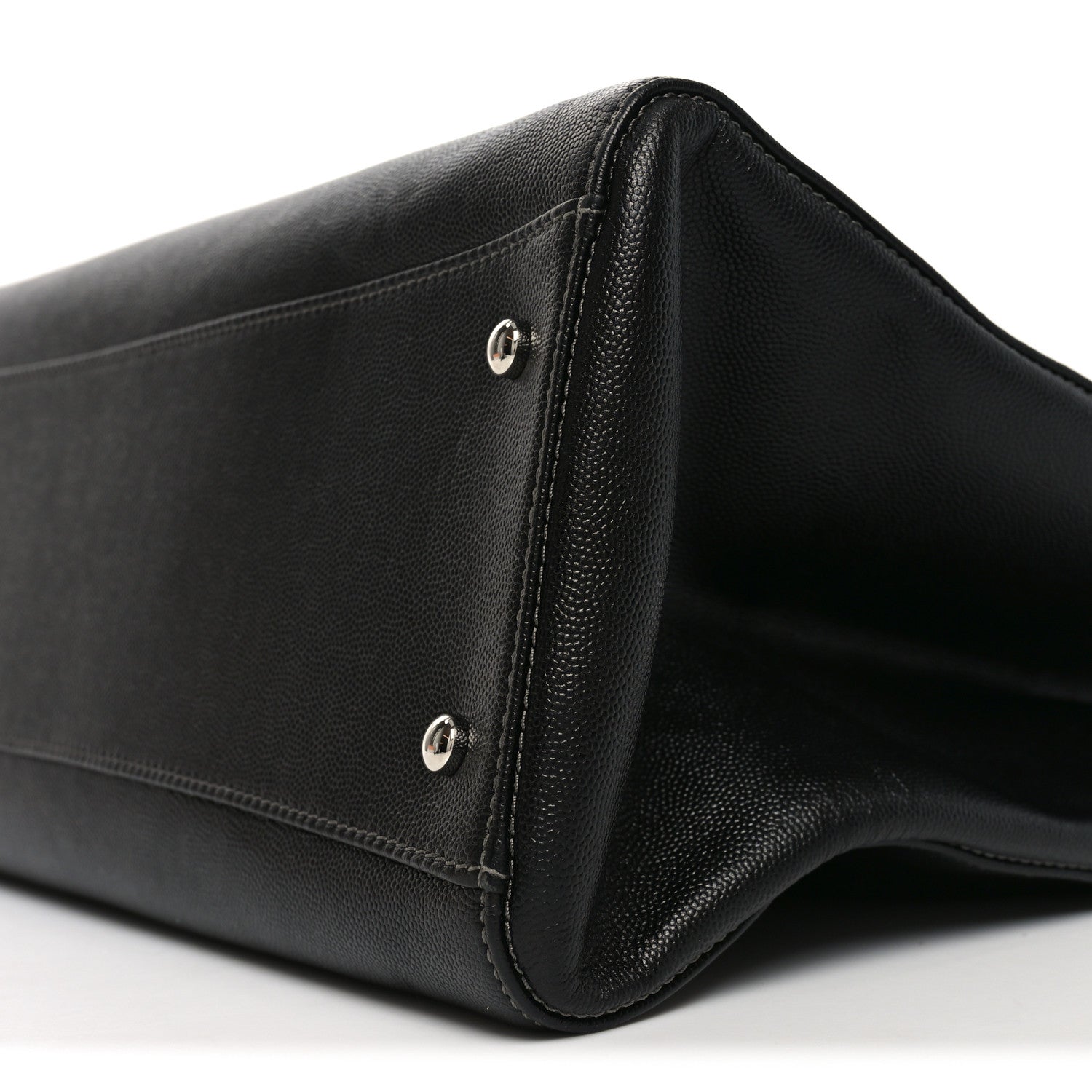 Caviar Medium Cerf Executive Shopper Tote Black