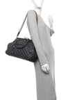 Calfskin Quilted Stam Dark Grey