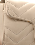 Calfskin Matelasse Super Mini GG Marmont Shoulder Bag White