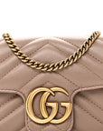 Calfskin Matelasse Super Mini GG Marmont Shoulder Bag Porcelain Rose