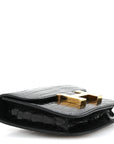 Shiny Alligator Constance Slim Wallet Black