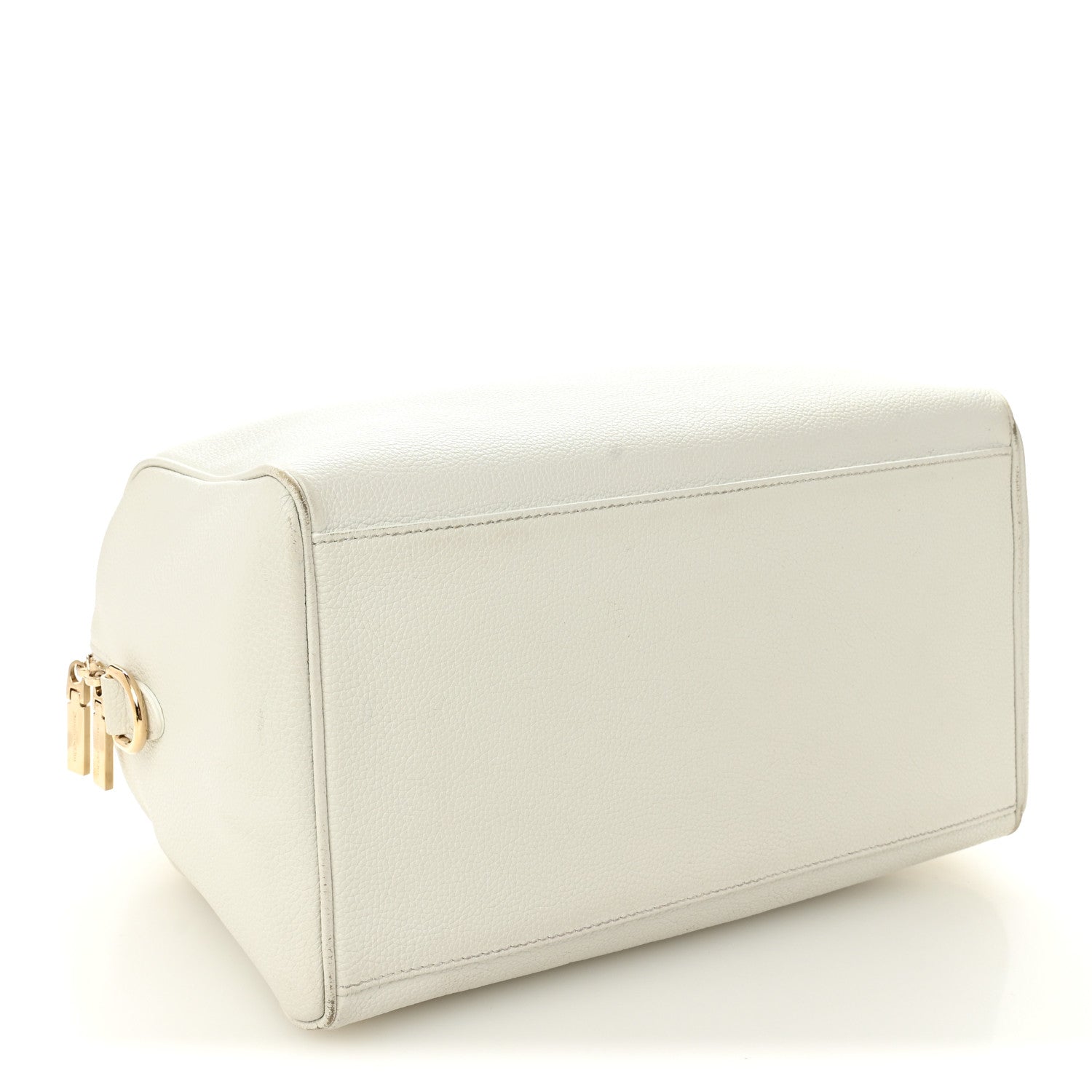 Grained Calfskin Palazzo Bowler White