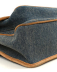 Denim Suede Monogram Medium Niki Chain Satchel Blue Cinnamon