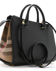 Calfskin Mega Check Small Banwell Tote Black