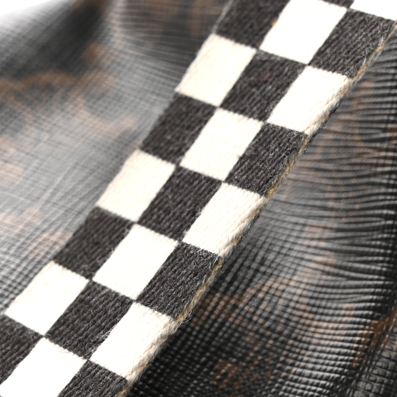 Triomphe Logo Canvas Checker Belt Bag Black