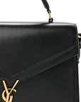 Smooth Calfskin Medium Classic Monogram Cassandra Top Handle Black