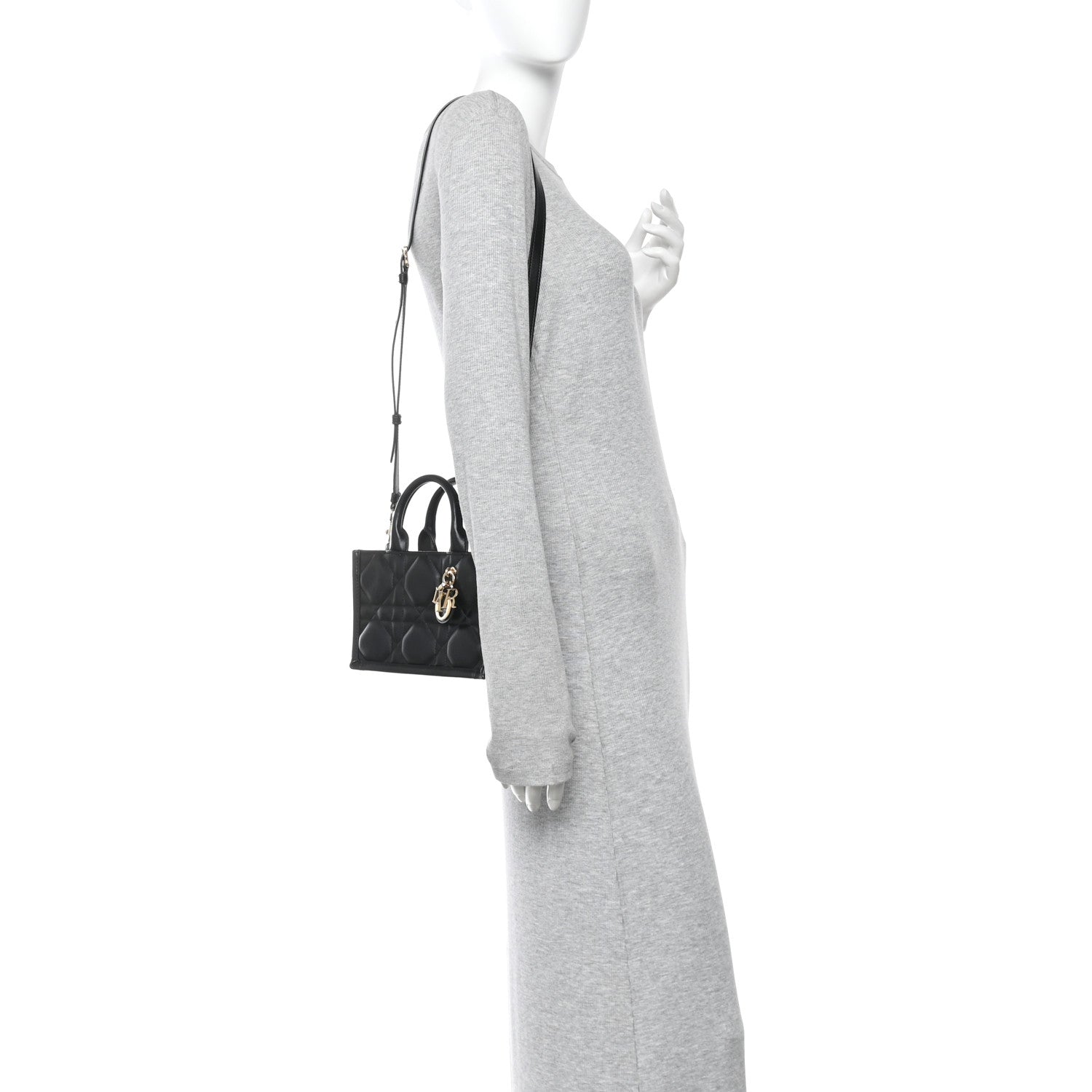 Calfskin Macrocannage Mini Book Tote Black