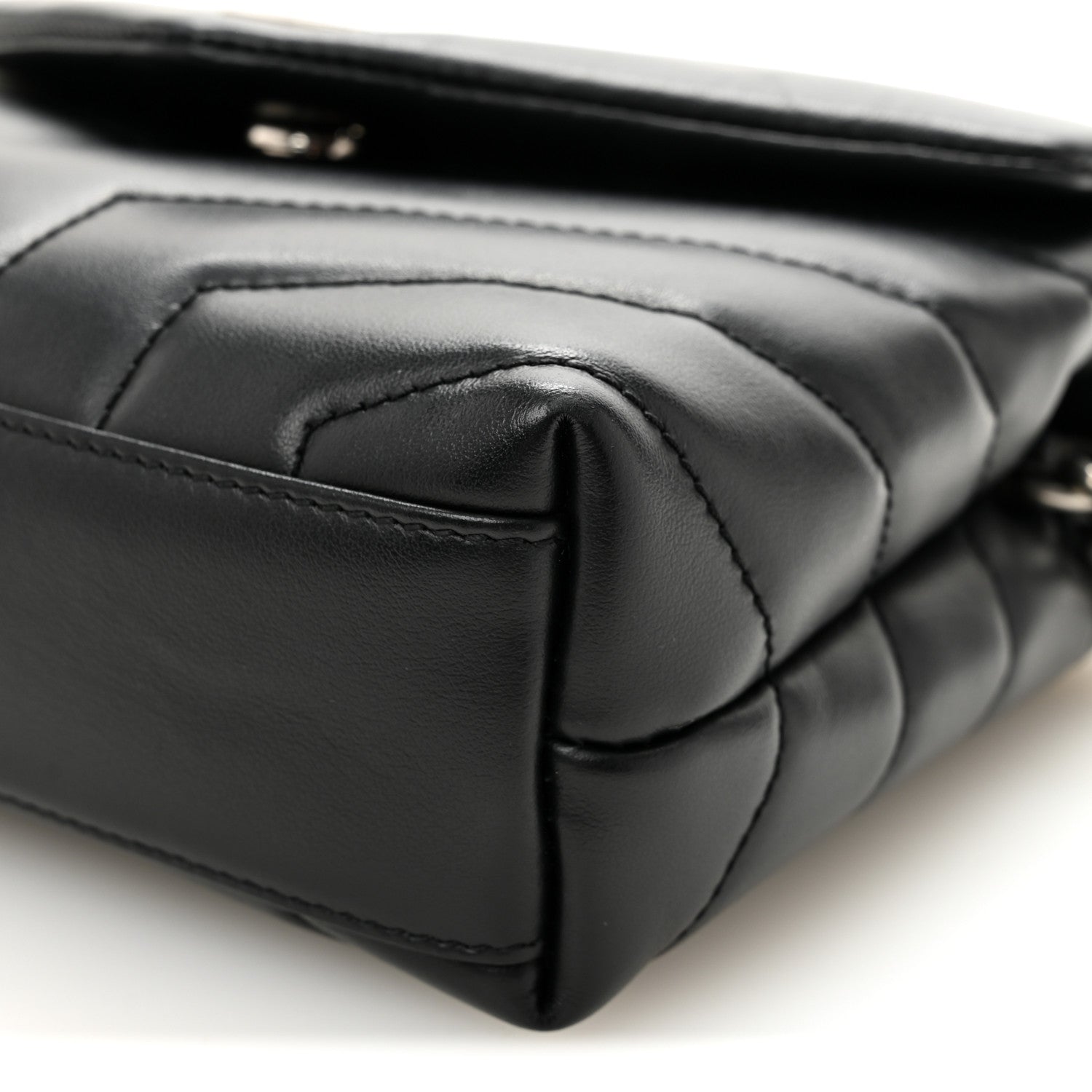 Calfskin Y Quilted Monogram Toy Loulou Crossbody Bag Black
