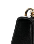 Grained Calfskin Bee Star Small Padlock Shoulder Bag Black