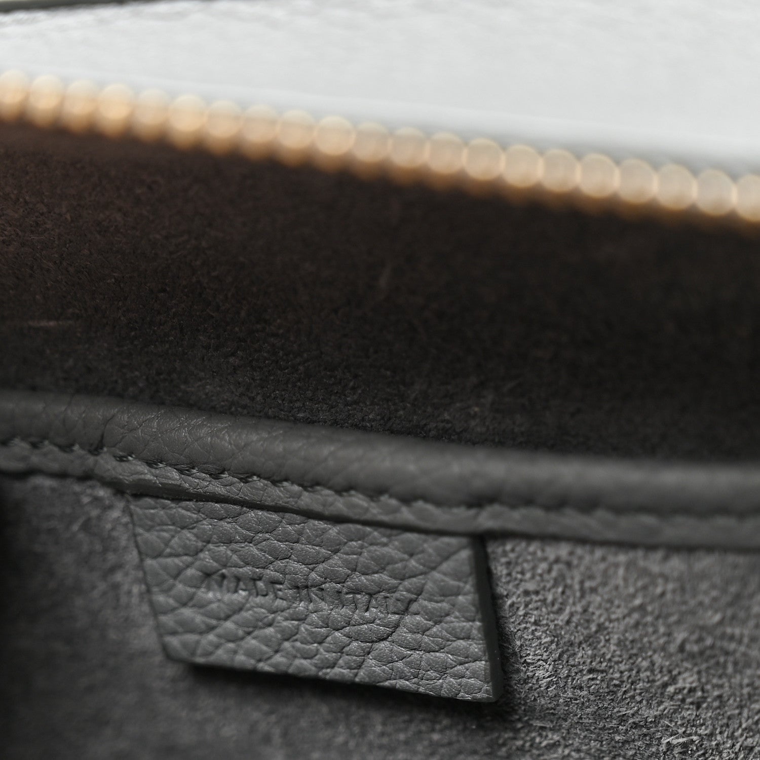 Baby Drummed Calfskin Nano Luggage Kohl