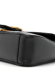 Calfskin Matelasse Small GG Marmont Shoulder Bag Black