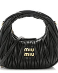 Nappa Matelasse Mini Wander Hobo Black