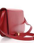 Box Calfskin Medium Classic Box Flap Bag Red