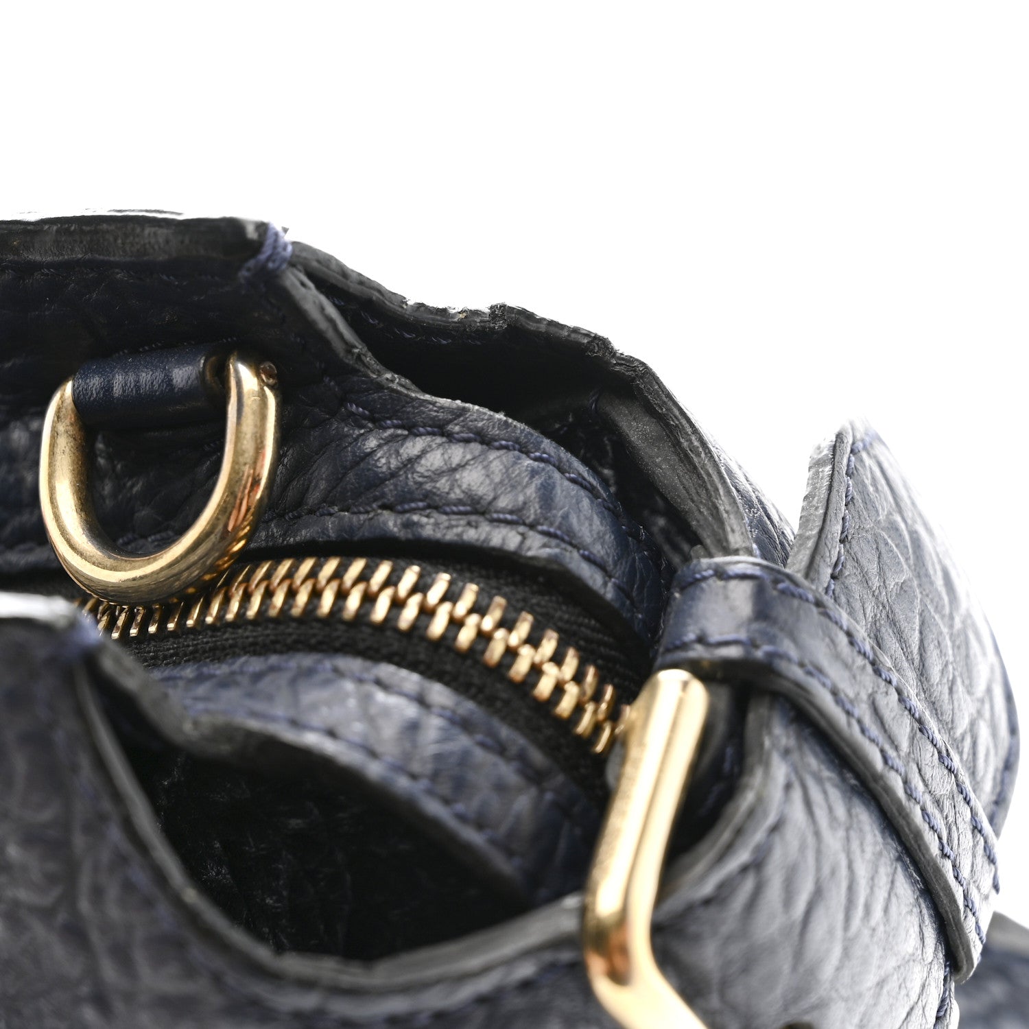 Signature Grain Small Clifton Bag Navy Blue