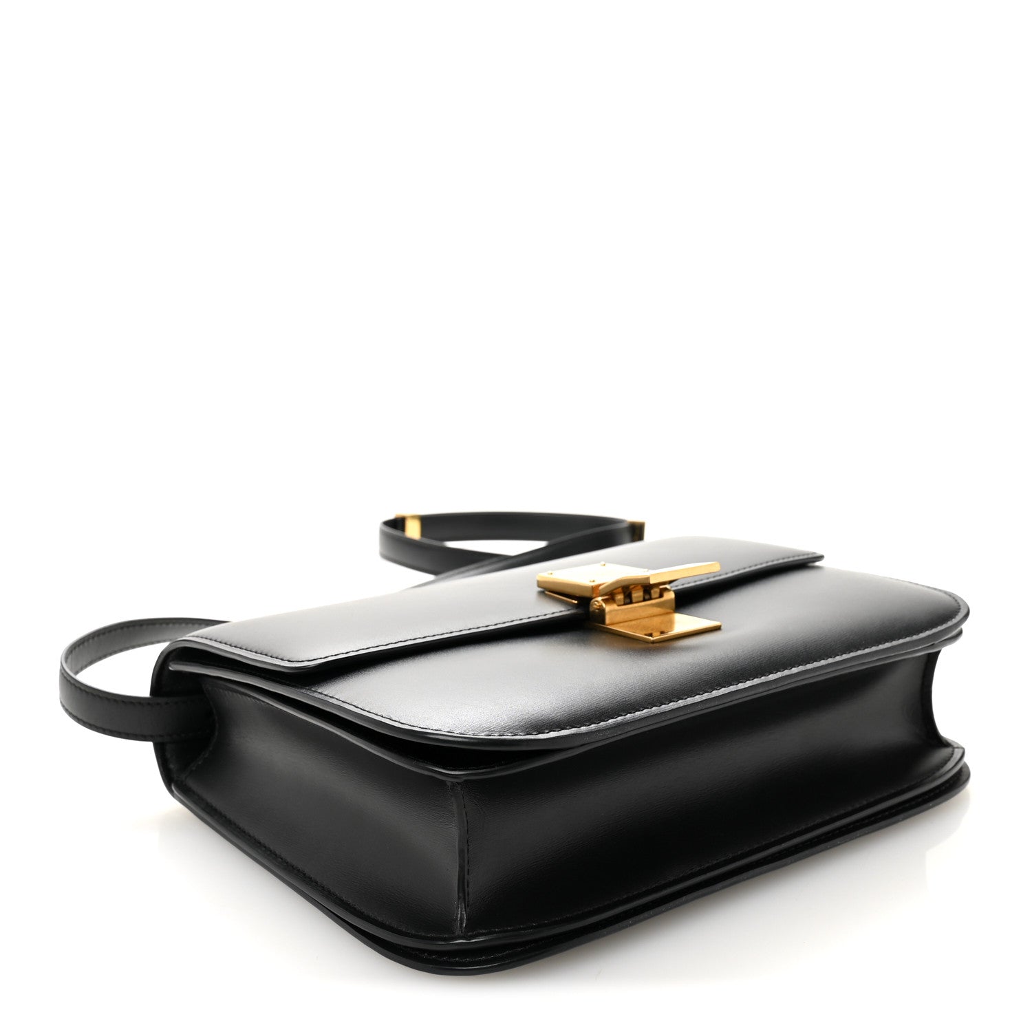 Box Calfskin Medium Classic Box Flap Bag Black