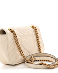 Calfskin Matelasse Mini GG Marmont Shoulder Bag White
