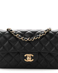Lambskin Quilted Mini Rectangular Flap Black