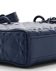 Calfskin Cannage Diamond Medium Lady D-Joy Navy Blue