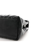 Calfskin Y Quilted Monogram Medium Loulou Chain Satchel Black