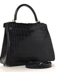 Matte Alligator Kelly Retourne 28 Black