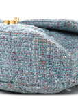Tweed Quilted Large CHNL 19 Flap Blue Multicolor