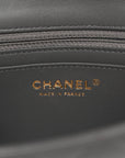 Lambskin Quilted Mini Rectangular Flap Dark Grey