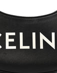 Calfskin Ava Logo Shoulder Bag Black