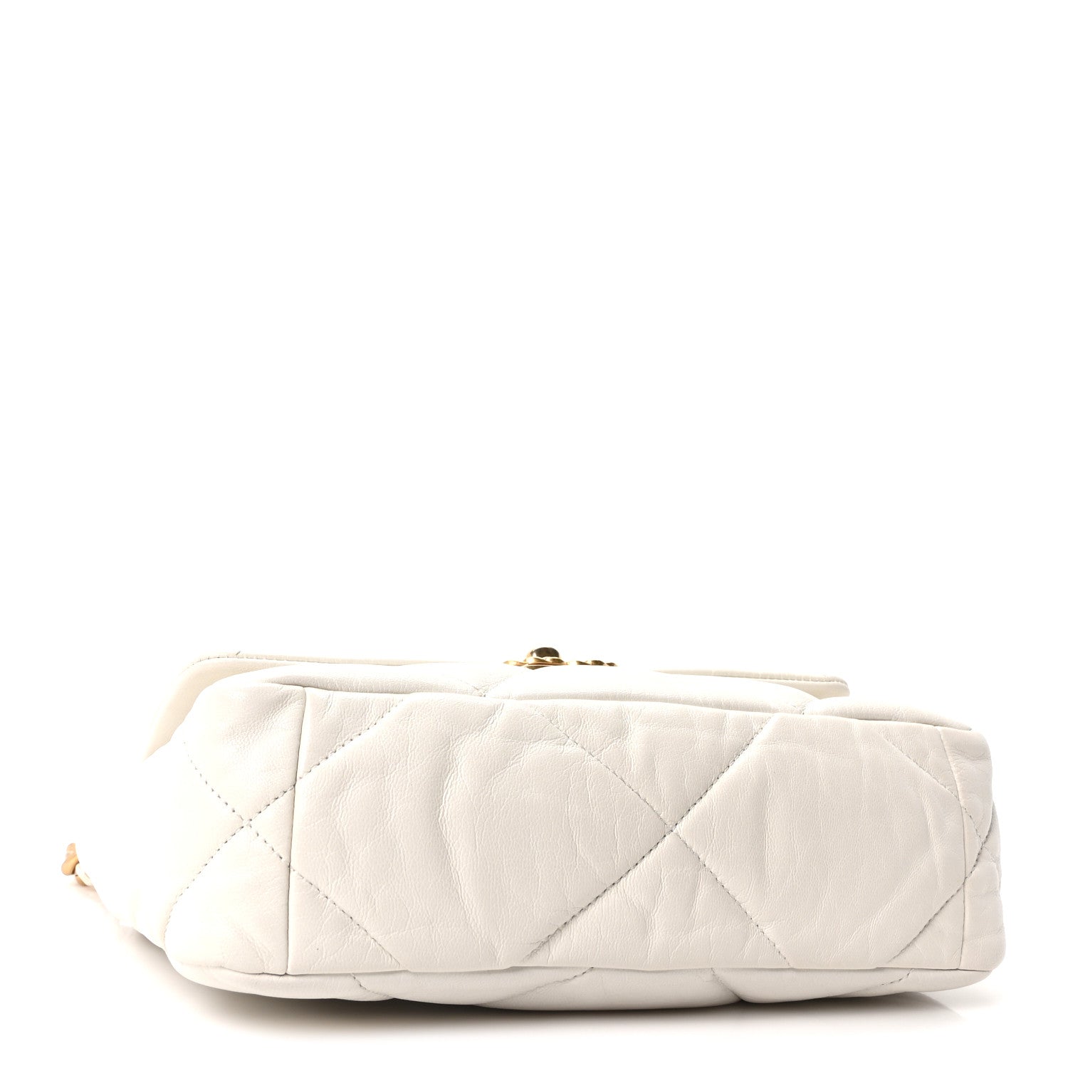 Goatskin Quilted Medium CHNL 19 Flap White
